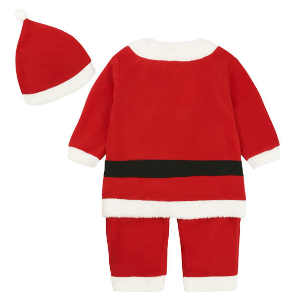 Baby jultomte i ett stycke Jumpsuit Hat Kostym Boy 90cm