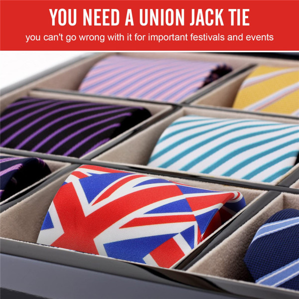 Män, kvinnor, slipsar med Union Jack-mönster för Kings Coronation Party