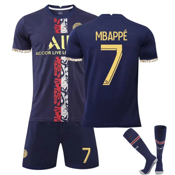 Neymar jr nr 10 Mbappe nr 7 tröja Fotboll Fotboll Sportkläder #7 8-9Y
