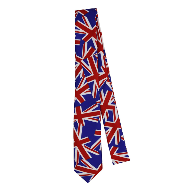 Män, kvinnor, slipsar med Union Jack-mönster för Kings Coronation Party