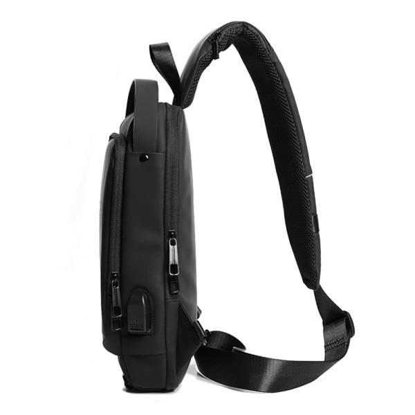 USB Charging Sport Sling Bag Herr Anti-stöld bröstväska