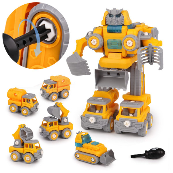 Transform Robots Kid 5 in 1 Take Apart Toy for Kid