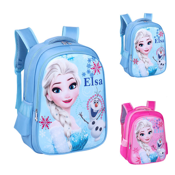 Frozen Elsa Princess Ryggsäck Rollspel Skolväska Resväska Lätt och Hållbar Lämplig för Flickor och Pojkar Blue