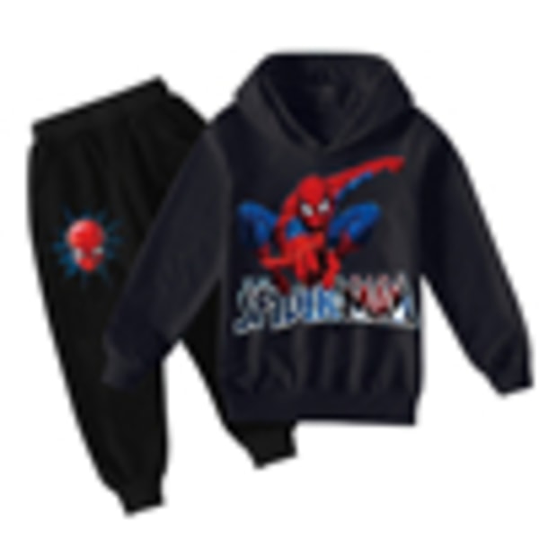 Huvtröja för pojkar Kid Spiderman Sweatshirts & Byxkläder Set 2st black