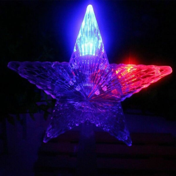 3D Star Julgran Topper Led Light Pendel Lampa #1 Colourful 30Lights