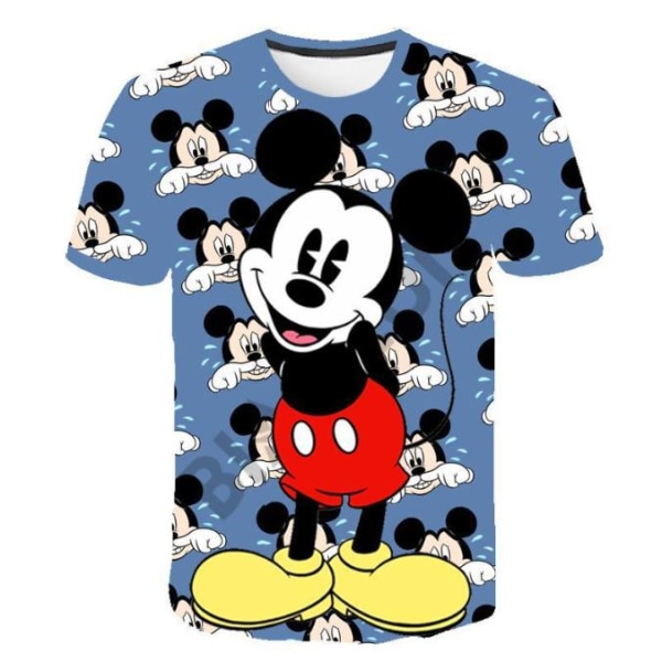 Barn Pojkar Flickor Musse Pigg Minnie Mouse Print Kortärmad T-shirt blus Topp A 7-8 Years