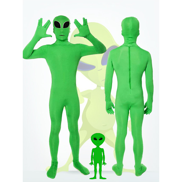 Alien Cosplay Kostym Jumpsuits för Män Pojkar Halloween Kostym 120cm