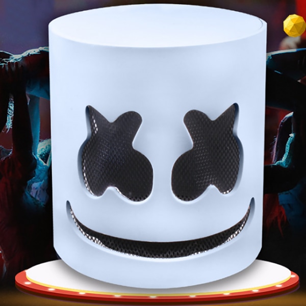 Marshmallow DJ Mask Halloween Helhuvudmasker Prop