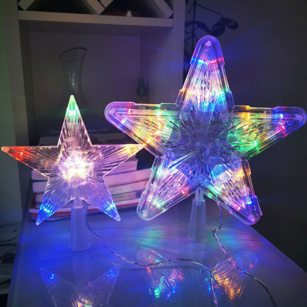 3D Star Julgran Topper Led Light Pendel Lampa #1 Colourful 30Lights