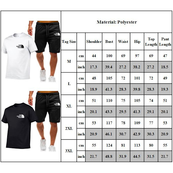 Träningsset för män, tryckt, sportkläder, löpning, avslappnad T-shirt + shorts, andningsbart, 2-delat joggingset C L