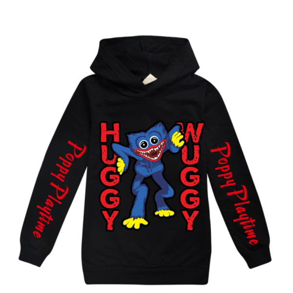 Kids Poppy Playtime Huggy Wuggy Pullover Hoodie Warm Coat Xams black 120cm