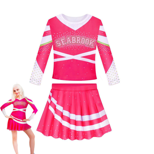 Zombies 3 Cheerleader Cosplay Klänning för flickor Halloween kostym 130cm