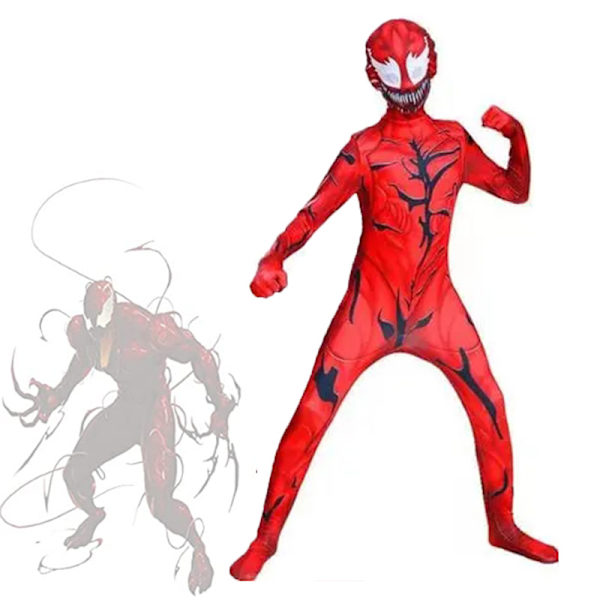 The Amazing Spider-Man Carnage Cosplay Costume Kids Boy Jumpsuit Carnage 6-7Years = EU116-122