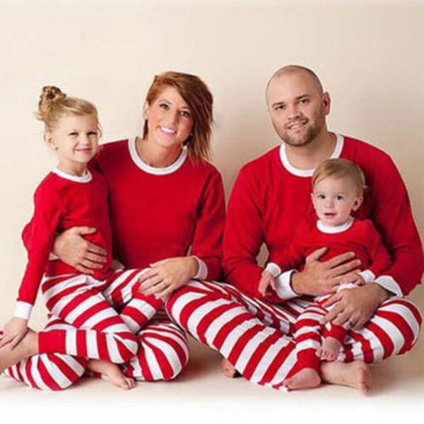 Jul Jul Barn Vuxna Familj Matchande Pyjamas Set Red Child 12t