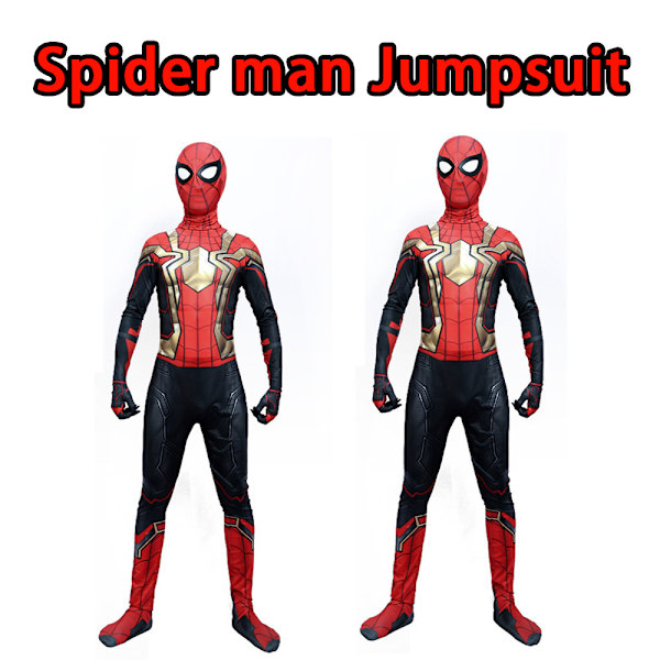 Barn Avengers Iron Spiderman Superhjälte Cosplay Kostym Jumpsuit Gold Iron Spiderman 3-4Years = EU92-98