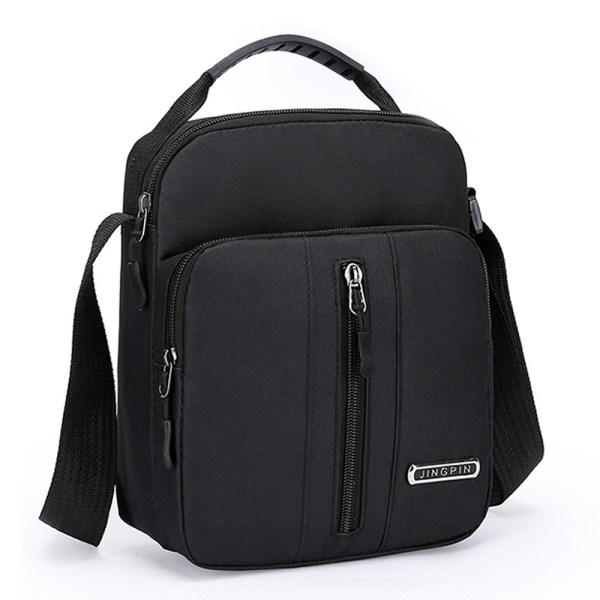 Crossbody Messenger Bag Pack Colorblock Shoulder Sling Ryggsäck för män Outdoor Travel Sport Black