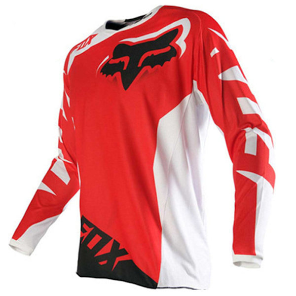 Herrarnas Långärmad Andningsbar Motocross Cykling Fotbollströja Jersey - Herrarnas Motorcykelkläder D-Red M