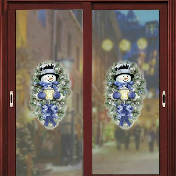 Jul Fönster Snögubbe Klistermärke Avtagbara Väggklistermärken 45*60cm