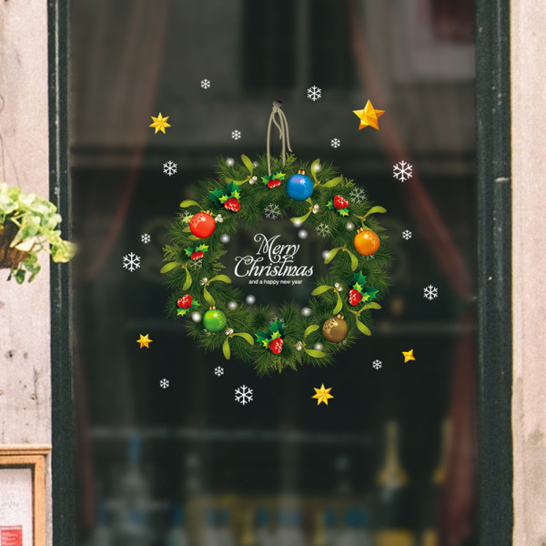 Julkransdekal Avtagbara fönsterväggklistermärken