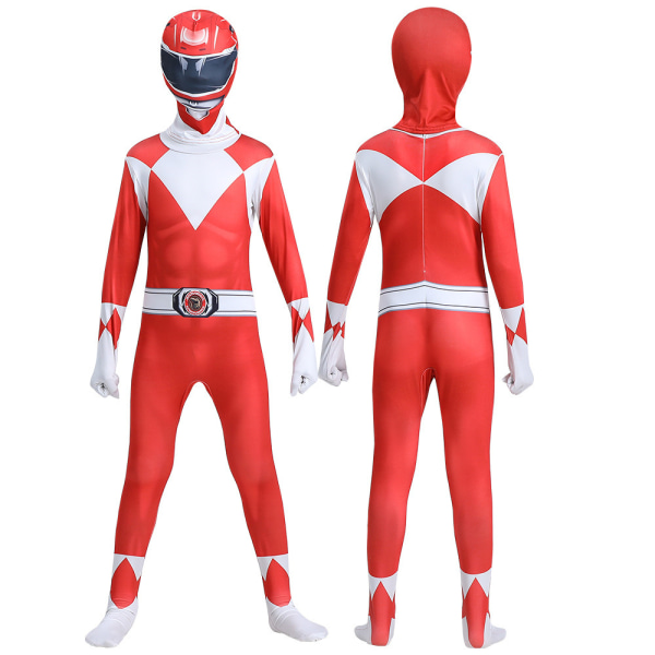 Pojkkostym för superhjälte-cosplay, skolfest, flickklänning, utklädningskläder Red 130cm