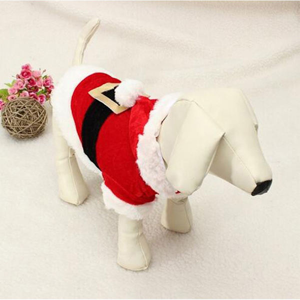Husdjurskläder Jul Hundkläder Vinter Hoodie Tomtekläder Red L