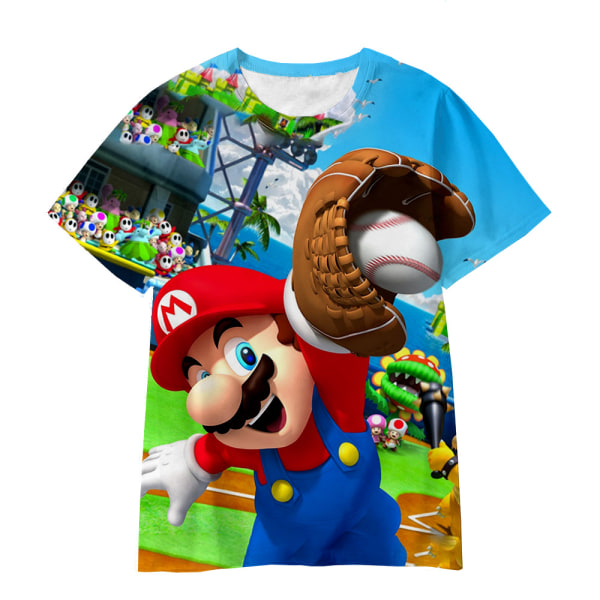 Barn Super Mario Cartoon Kortärmad T-shirt sommartröja A 5-6 Years