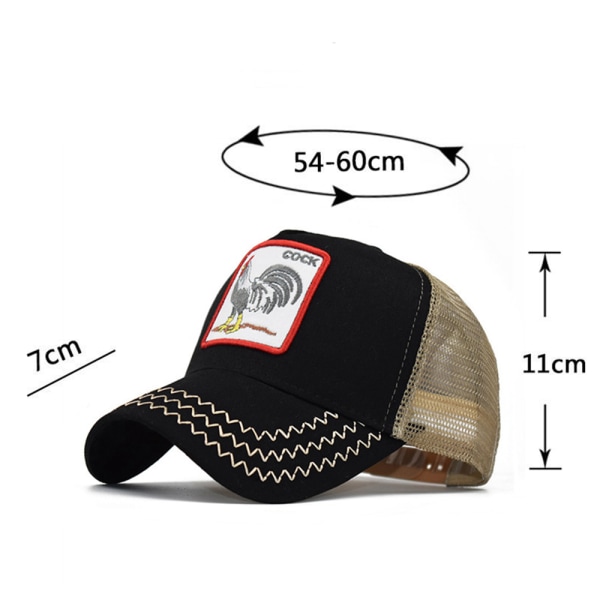 Djurbroderi Baseballkeps Cap Trucker Hat Snapback Fox