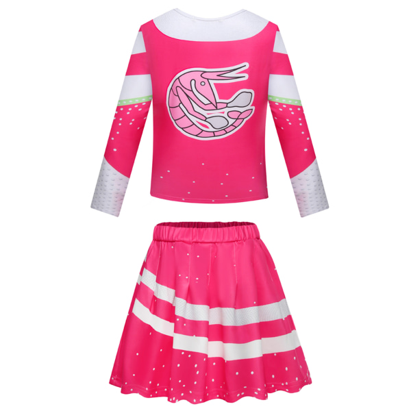Zombies 3 rosa dräkt för barn flickor cheerleader outfit 120Y