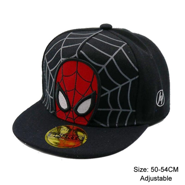 Barn Pojke Flicka Spiderman Baseball Cap Sommar Peaked Hat Cartoon Black Red