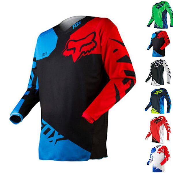 Herrarnas Långärmad Andningsbar Motocross Cykling Fotbollströja Jersey - Herrarnas Motorcykelkläder C-Blue 3XL