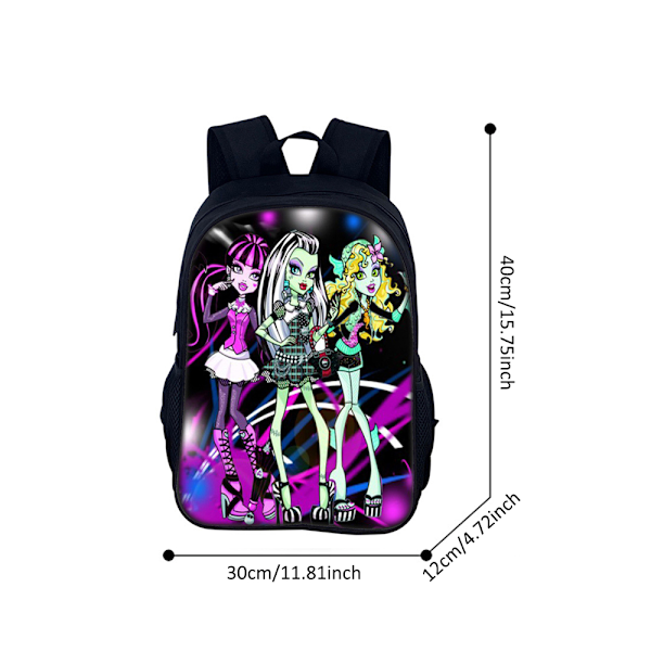 Monster High Barnryggsäck Skolväska Resväska Student Ryggsäck C