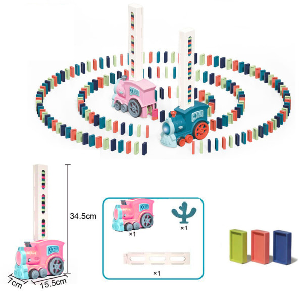 Pojke Domino Tåg Bil Ljud Ljus Om Domino Blocks Toy Gift