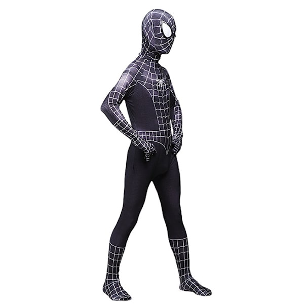 Kids Venom Spider-Man Boys Cosplay Kostym Jumpsuit Fancy Dress Black Spiderman 11-12Years = EU146-152