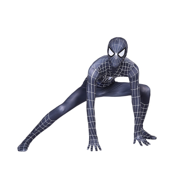 Kids Venom Spider-Man Boys Cosplay Kostym Jumpsuit Finklänning Black Spiderman 3-4Years = EU92-98