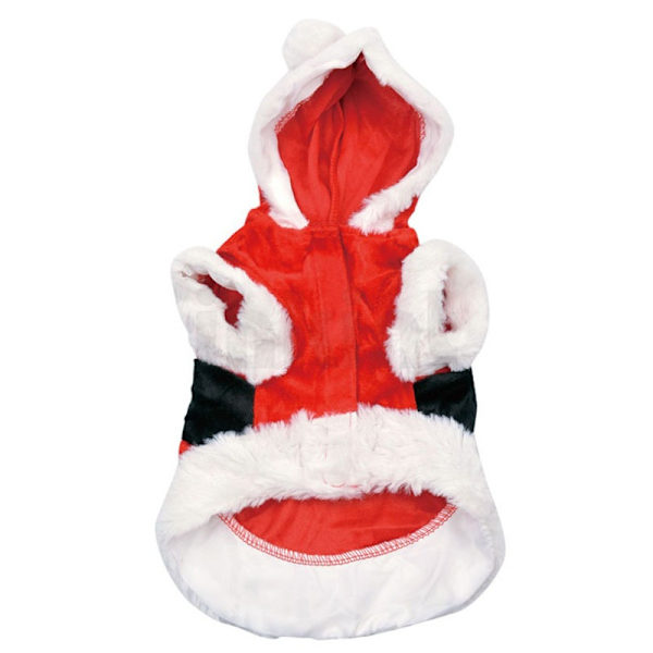 Husdjurskläder Jul Hundkläder Vinter Hoodie Tomtekläder Red L