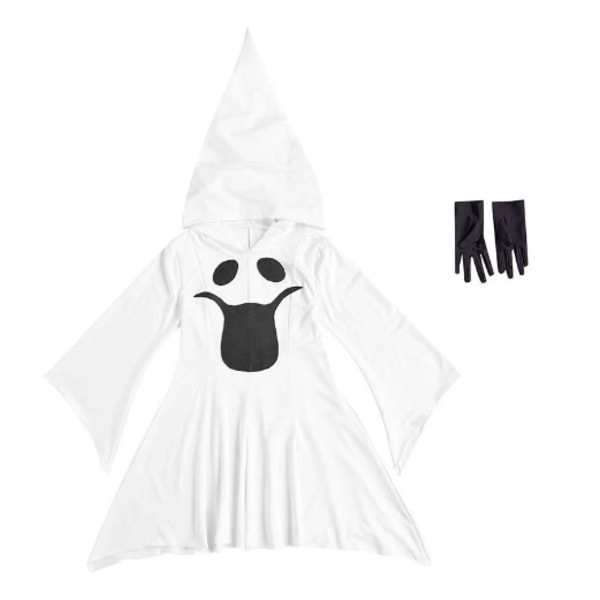 Halloween Child Fancy Dress Klänning Kostym Vit mantel Cosplay M