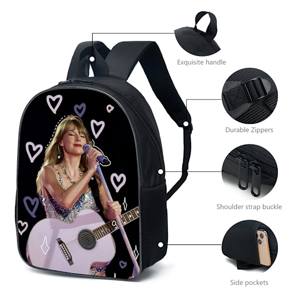 Kids Singer Taylor Swift Ryggsäck Skolväska Crossbody Lunch Bag Pennfodral Set B