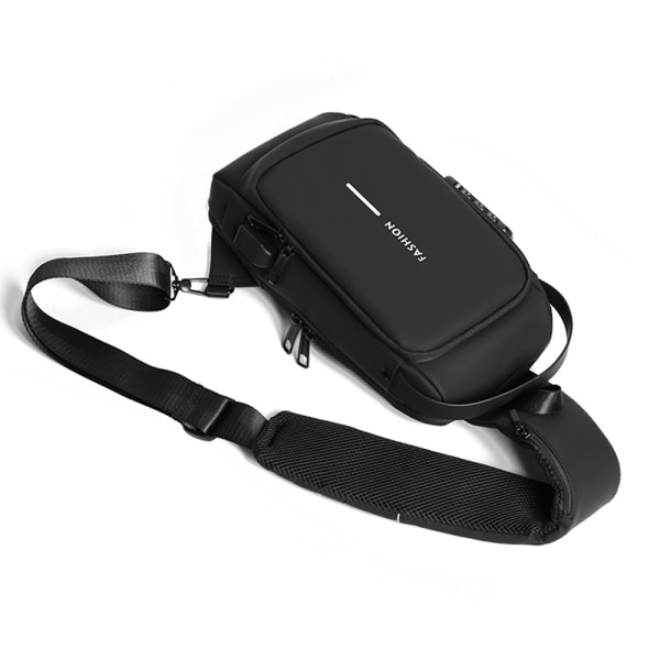 USB Charging Sport Sling Bag Herr Anti-stöld bröstväska