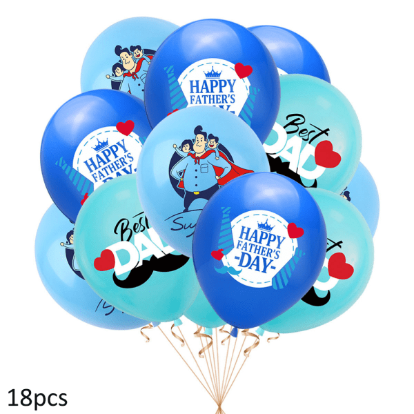 18 st Happy Fathers Day Party Dekoration 12 tums latex ballonger Set