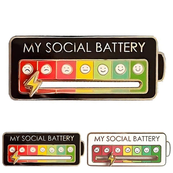 Social Batteri Emalj Mood Pin 7 dagar i veckan för kläder ryggsäck Black 2PCS