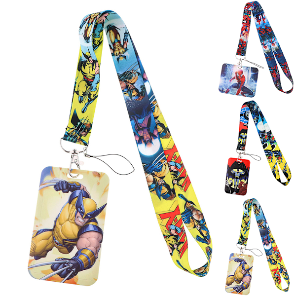 Marvel Superhjälte Lanyard Kontor Skola ID-korthållare Halsband Telefon B