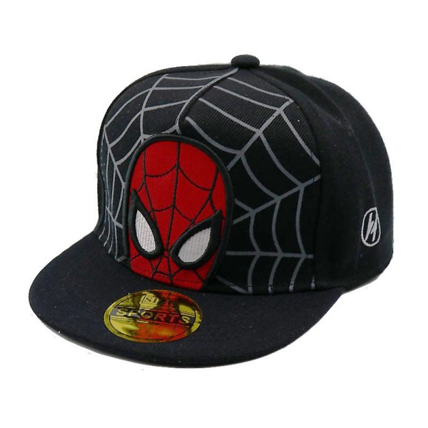 Barn Pojke Flicka Spiderman Baseball Cap Sommar Peaked Hat Cartoon Black