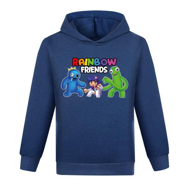 Rainbow Friends printed hoodie för barn med långärmad tröja Navy blue 130cm