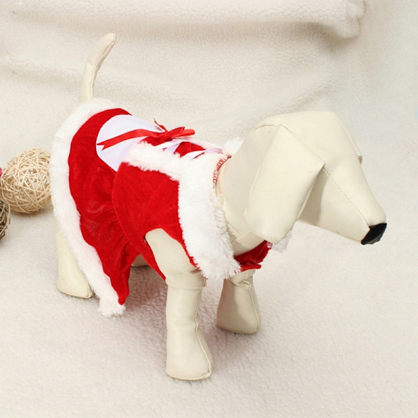 Husdjurskläder Jul Hundkläder Vinter Hoodie Tomtekläder Red L