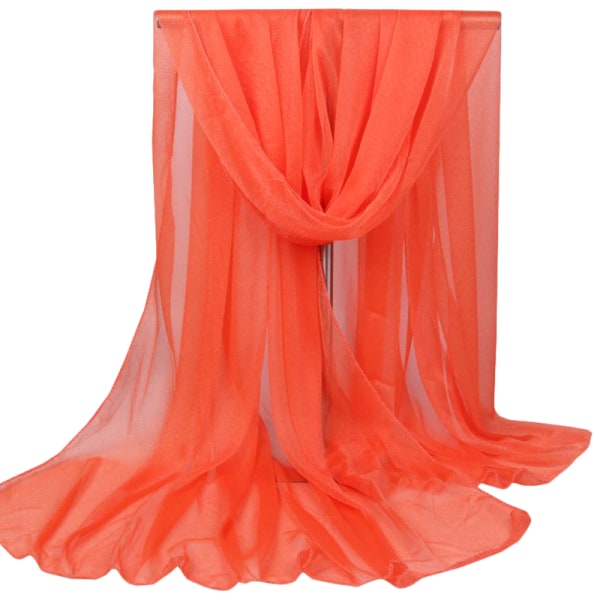 Kvinnor Lång Mjuk Wrap Sjal Chiffon Silkeskänsla Halsduk pink