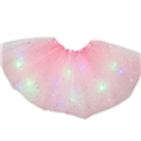 Flick LED Tutu Kjole Fancy Dress Elastisk Midja Korta Kjolar Söta Pink