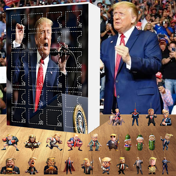 2024 Donald Trumps Adventskalender Jul 24 Dagar Nedräkning 2D Hängande Dekoration A