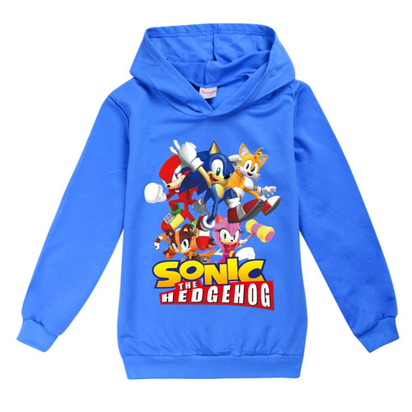 Boys Sonic The Hedgehog Varm tröja med huva för barn dark blue 140cm