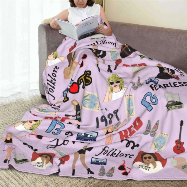 Taylor Swift Blanket Lätt Sängfilt Flanell Fleece Sängfilt Super Soft Filt 100*130cm