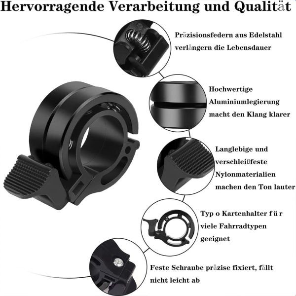 Mini Bike Bell Ring Högt styret Alarm Road & Mountain Bell black